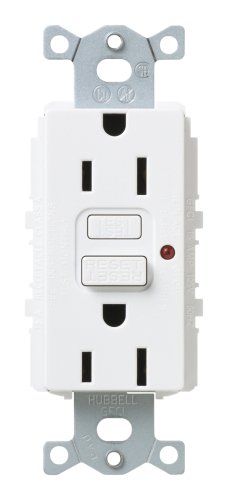 lutron scr-15-gfci-sw satin colors 15a gfci electrical socket receptacle, snow