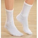 GreaterFeet Diabetic Stretch Socks, Crew, Unisex, Size 10-13, White (Pack of 3)