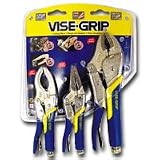 Irwin 91SG Vise Grip 3 Piece 10-Inch Curved Jaw 6-Inch Large Capacity and 6-Inch Long Nose Soft Grip Plier Set