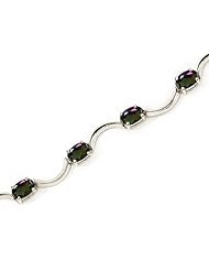 10K White Gold Oval Mystic Topaz Bracelet