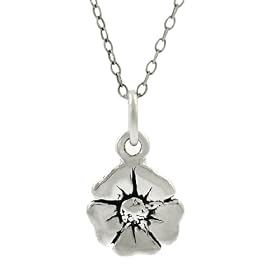 Sterling Silver Childrens Poppy Necklace