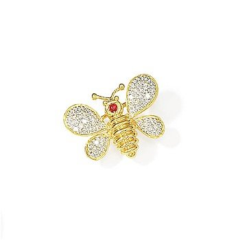 14kt. Rib Bttrfly Pin Di&Ru