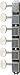 KLUSON 6 ON PLATE NICKEL/PLASTIC LEFT HAND