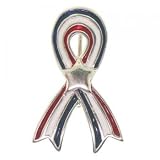 Sterling Silver Pin Patriotic Enamel Red White Blue New