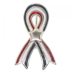 Sterling Silver Pin Patriotic Enamel Red White Blue New