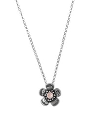 Boma Sterling Silver Pink Pearl Flower Necklace, 18 inches