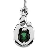 Genuine IceCarats Designer Jewelry Gift 14K White Gold Mother & Child Charm. April 15.25X06.50 Mm Mother & Child Charm In 14K White Gold