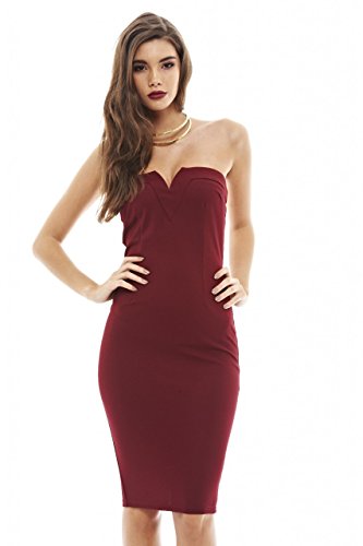 ax paris burgundy dress Turtleneck Long Sleeve Lace Party Dresidi Sexy Club Bandage Bodycon Dr –  justforyou66 main image 1