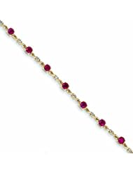 Genuine 14K Yellow Gold Diamond And Ruby Bracelet 4 Grams Of Gold 100% Satisfaction Guaranteed.