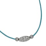 Sterling Silver and Turquoise Leather Necklace