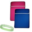 Acer Aspire One 10" Blue-Pink Reversible Carrying Sleeve + Live*Laugh*Love Wrist Band!!!