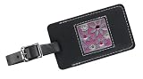 Pink Gem Garden Leather Luggage Tag