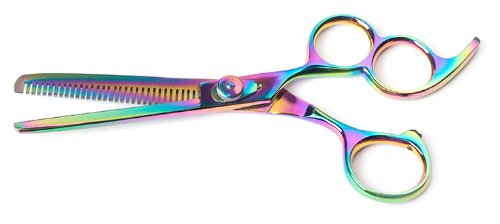 Michel Tisserands Plasma Coated Diamond Grooming Shears for Pets, 6 Thinning with Triple Ring