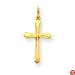 14k Yellow Gold Polished Cross Pendant