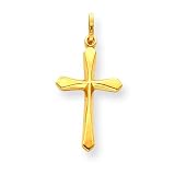 14k Yellow Gold Polished Cross Pendant