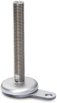 Elesa 409056  Ground Mounting Leveling Element, AISI  304 Stainless Steel Construction, 3808 N Max Static Load, Nbr Rubber No Slip Disk, Matte Sandblasted Finish, 6.3" Total Height