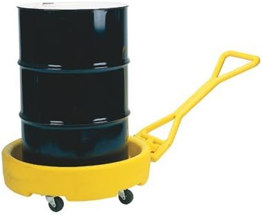 Eagle1613 Yellow Polyethylene Mobile Dispensing Drum Bogie with Push Pull Handle, 1375 lbs Load Capacity, 35.75" Length, 35.75" Width, 42" Height