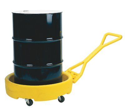 Eagle1613 Yellow Polyethylene Mobile Dispensing Drum Bogie with Push Pull Handle, 1375 lbs Load Capacity, 35.75" Length, 35.75" Width, 42" Height