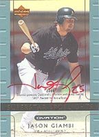 Jason Giambi, Oakland Athletics, 2002 Upper Deck Autographed Card