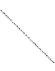 1.2mm, 14 Karat White Gold, Diamond-Cut Rope Chain - 16 inch