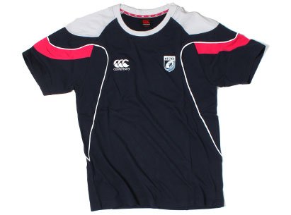 Cardiff Blues Players Cut and Sew Rugby T-Shirt - size L