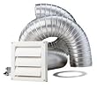 4" White Lovered Hood,pipe and Flexible Pipe Bathroom and Drier Kit