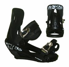 Symbolic Mission Snowboard Bindings Black Chrome Ratchit L XL