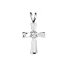 Sterling Silver Cross Pendant with Clear CZ Center