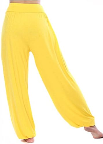 Women Bloomers Pants Dance Pants Yoga Pants Fitness Pants Yellow