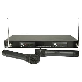 Skytronic 2 CH VHF Handheld Radio Mic System,175.0MHz+174.0MHz (UK only)