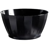 Party Essentials Deluxe/Elegance Quality Plastic 6-Ounce Fruit/Nut/Dessert Bowls, Black, 20 Count