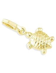 14K Yellow Italian Gold Small Tortoise Turtle Charm Pendant