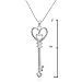Diamond Key to Her Heart Pendant-Necklace in Sterling Silver on an 18
