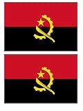 2 Angola Angolan Flag Stickers Decal Bumper Window Laptop Phone Auto Boat Wall