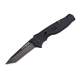 SOG Knives Flash II Pocket Knife with Black Zytel Handle and Black TiNi Tanto Blade (Misc.)