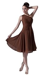 Chiffon One Shoulder Bridesmaid Dress/Mini Dress 
