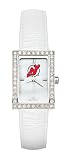 NHL New Jersey Devils Ladies Allure Watch White Leather Strap