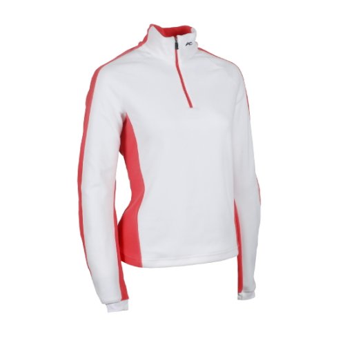 Kjus Fleeceshirt Frauen, weiß/orange