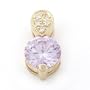 Sterling Silver Gold Plated Lavender And Clear Cubic Zirconia Pendant