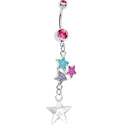 Jeweled Goddess Star Dangle Belly Ring