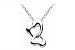 Kit Heath Sterling Silver Ladies Butterfly Double Heart Necklace