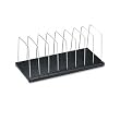 Buddy Products 710-4 Eight-section recycled steel book rack with dividers, black base