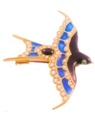 18k. Yellow Gold & Diamond Handmade Pin