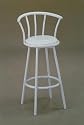 WHITE METAL SWIVEL BAR STOOLS BARSTOOLS set of 2