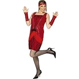 Fancy Dress Costume - Red and Black Flapper Dress UK size 12 /14