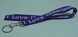 I Love Cheerleading Keychain Lanyard - Purple (Brand New)