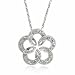 Sterling Silver Simulated Diamond CZ Open Flower Pendant ~ Bridesmaid Gift