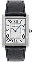 Cartier Midsize Tank Solo Stainless Steel Leather Strap Watch #W1018255