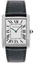 Cartier Midsize Tank Solo Stainless Steel Leather Strap Watch #W1018255