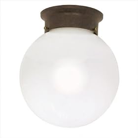 Buy 1 Light Ceiling Mount Ball Fixture - Old Bronze White Glass - Nuvo Lighting 60-248 by Nuvo now!